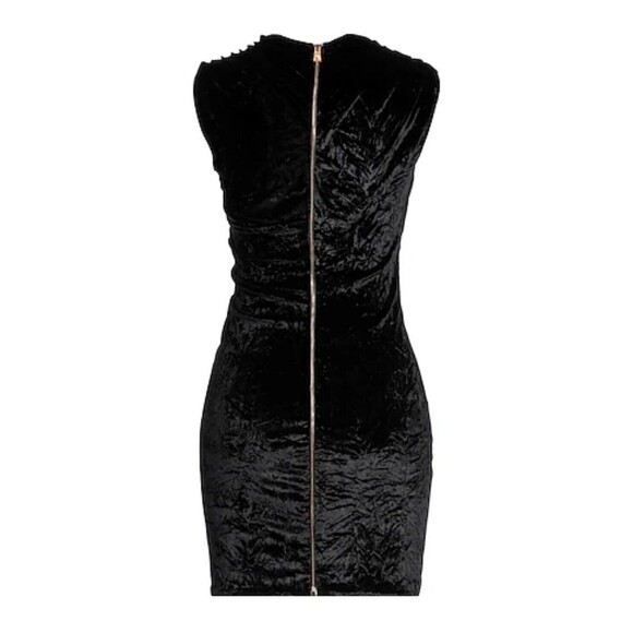 Versace Black Stretch Velvet Sleeveless Cocktail Mini Dress IT 38/US 2 NWT - Picture 3 of 15